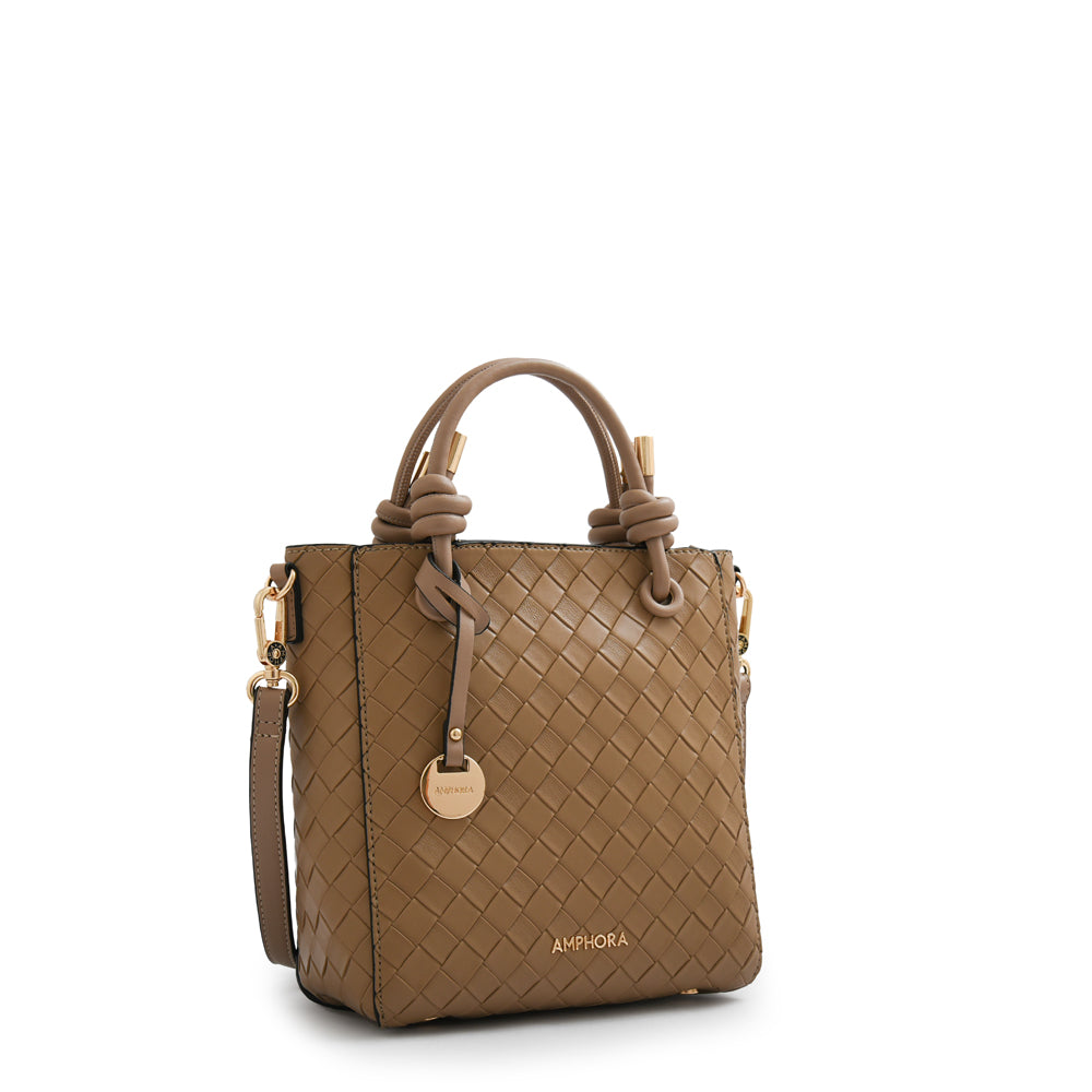 Cartera bandolera italia pequeña beige oscuro