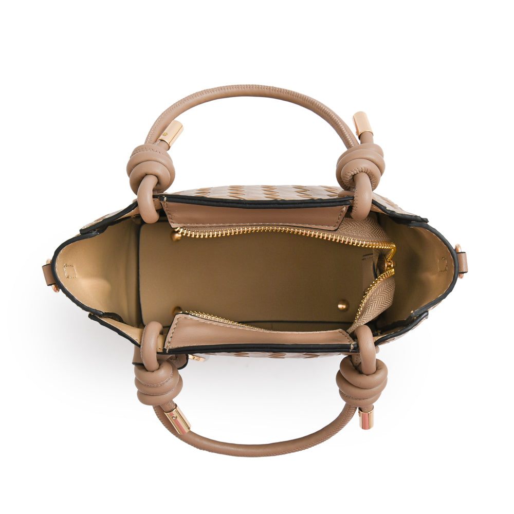 Cartera bandolera italia pequeña beige oscuro