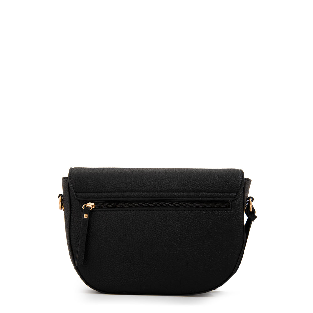 Cartera bandolera con tapa mediana elois negro