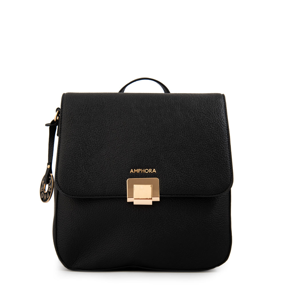 Mochila con tapa elois mediana negro