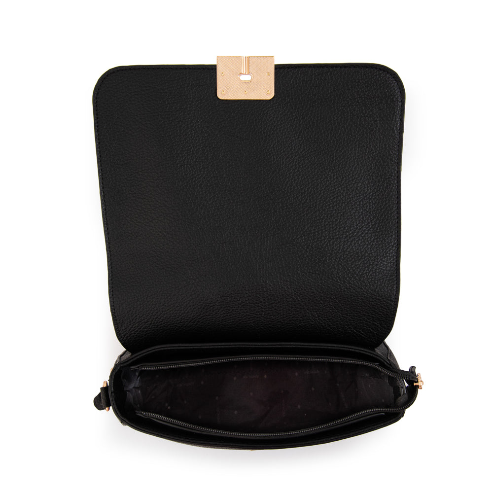 Mochila con tapa elois mediana negro