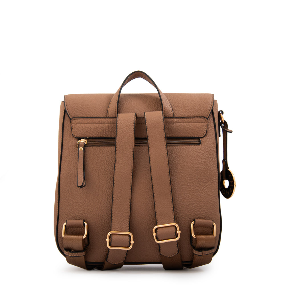 Mochila con tapa elois mediana taupe