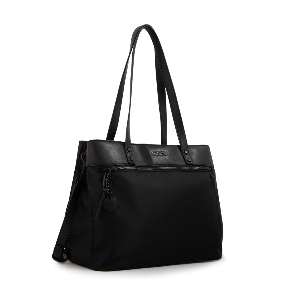 Cartera Dos Asas tres divisiones paula negro especial