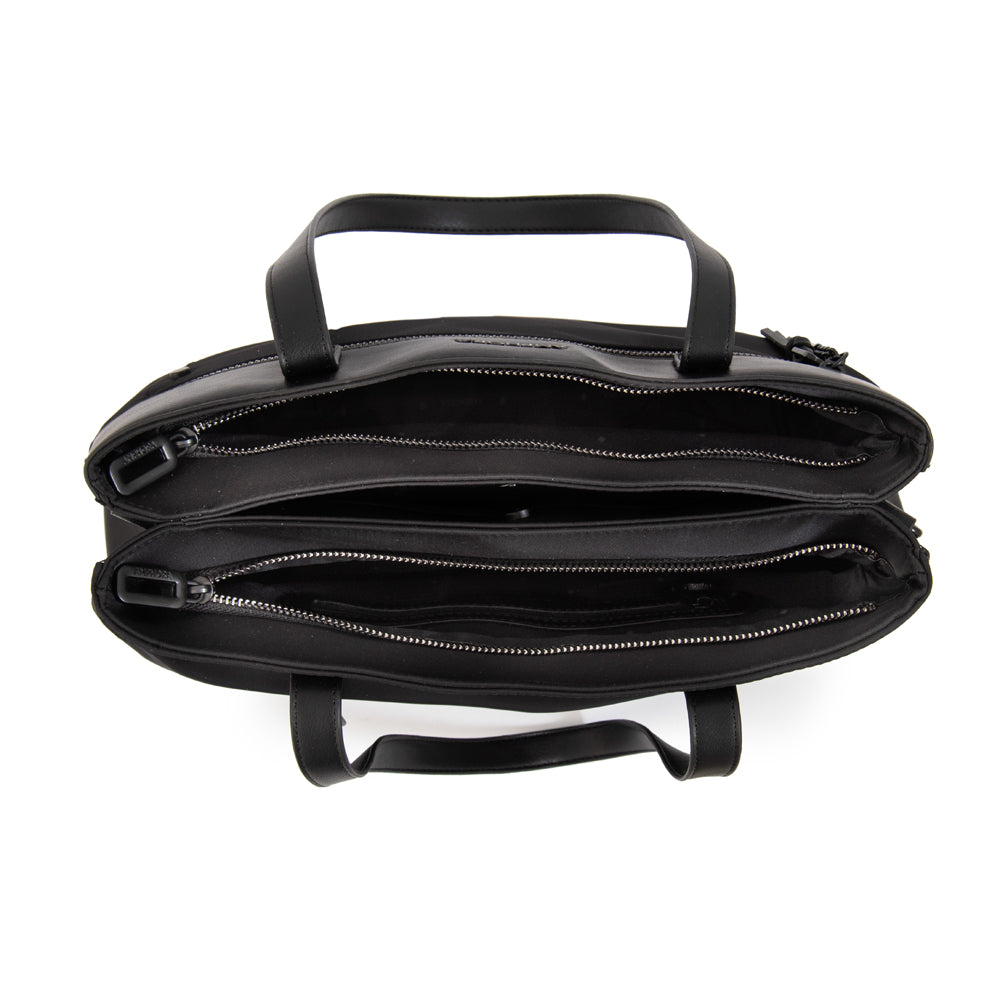 Cartera Dos Asas tres divisiones paula negro especial