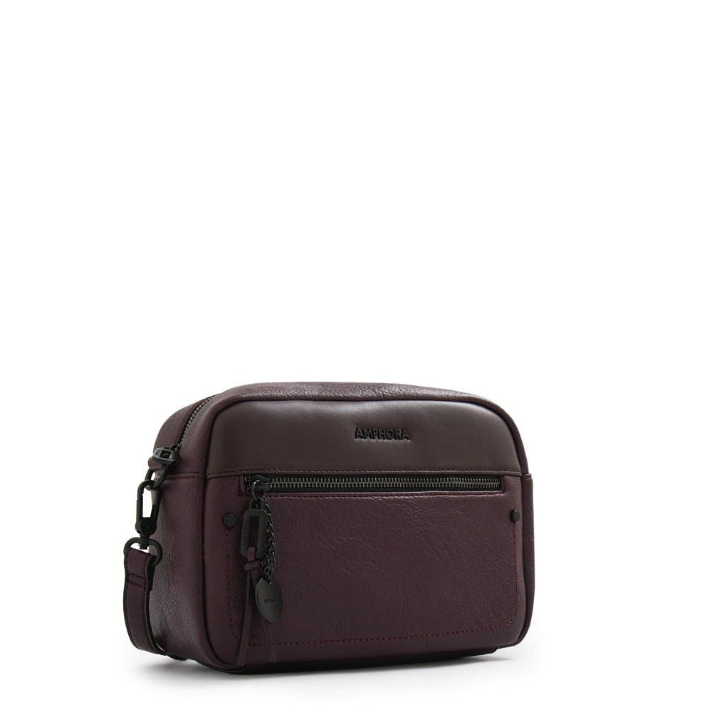 Cartera bandolera paula mediana burdeo