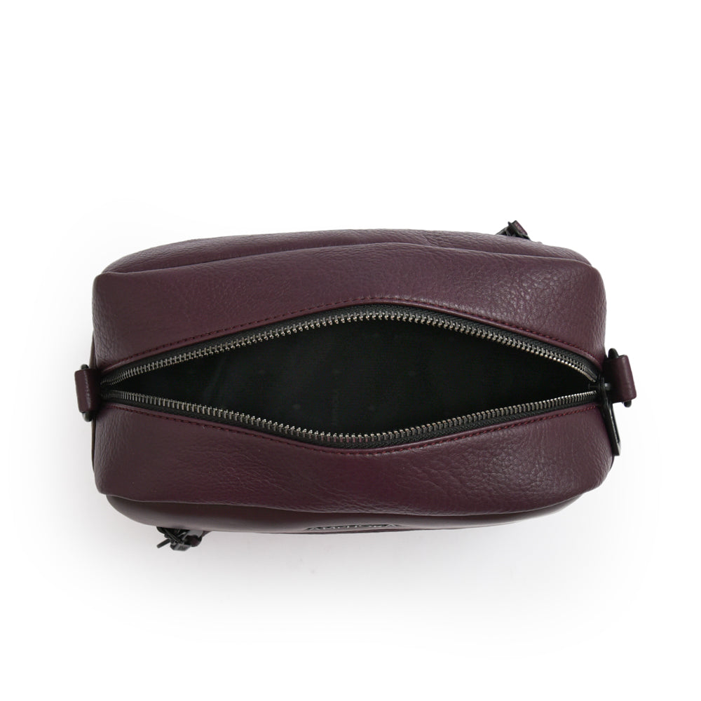 Cartera bandolera paula mediana burdeo