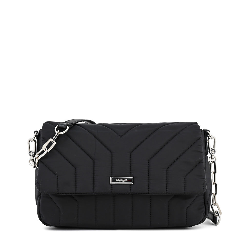 Cartera bandolera con tapa armenia mediana negro especial