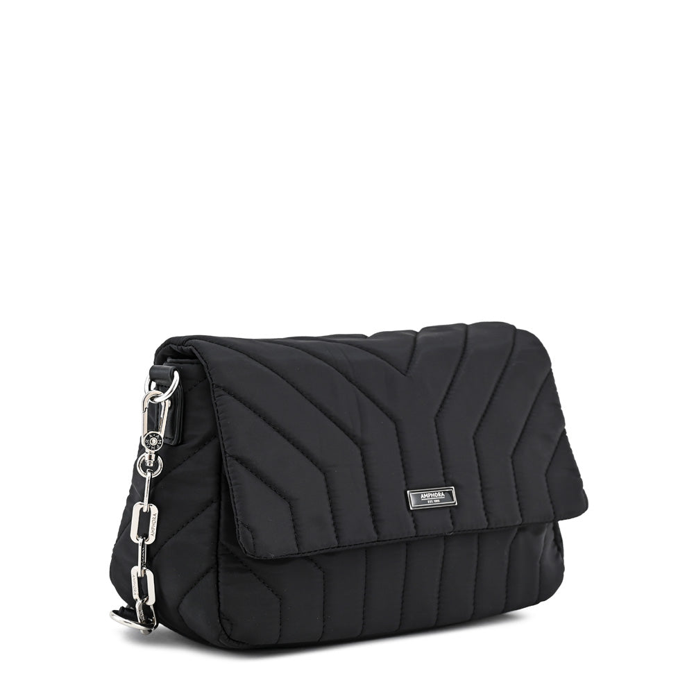 Cartera bandolera con tapa armenia mediana negro especial