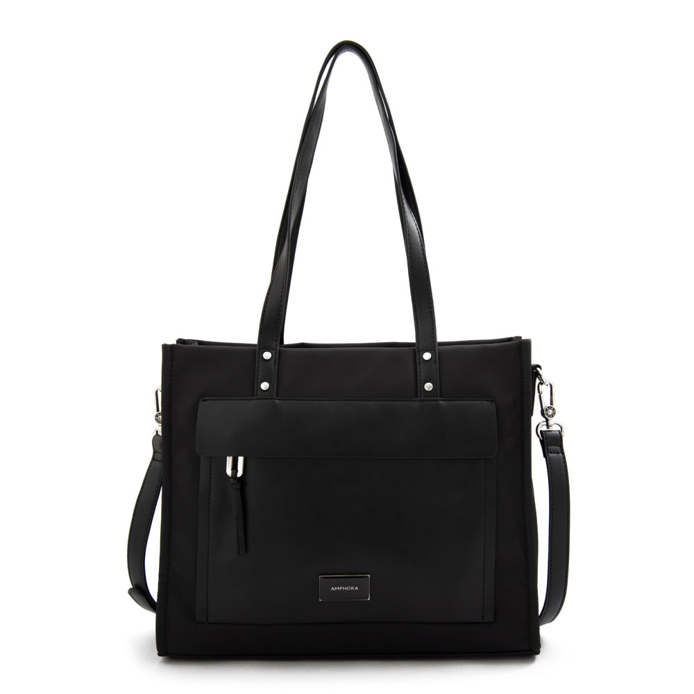 Cartera tote mediana praga negro