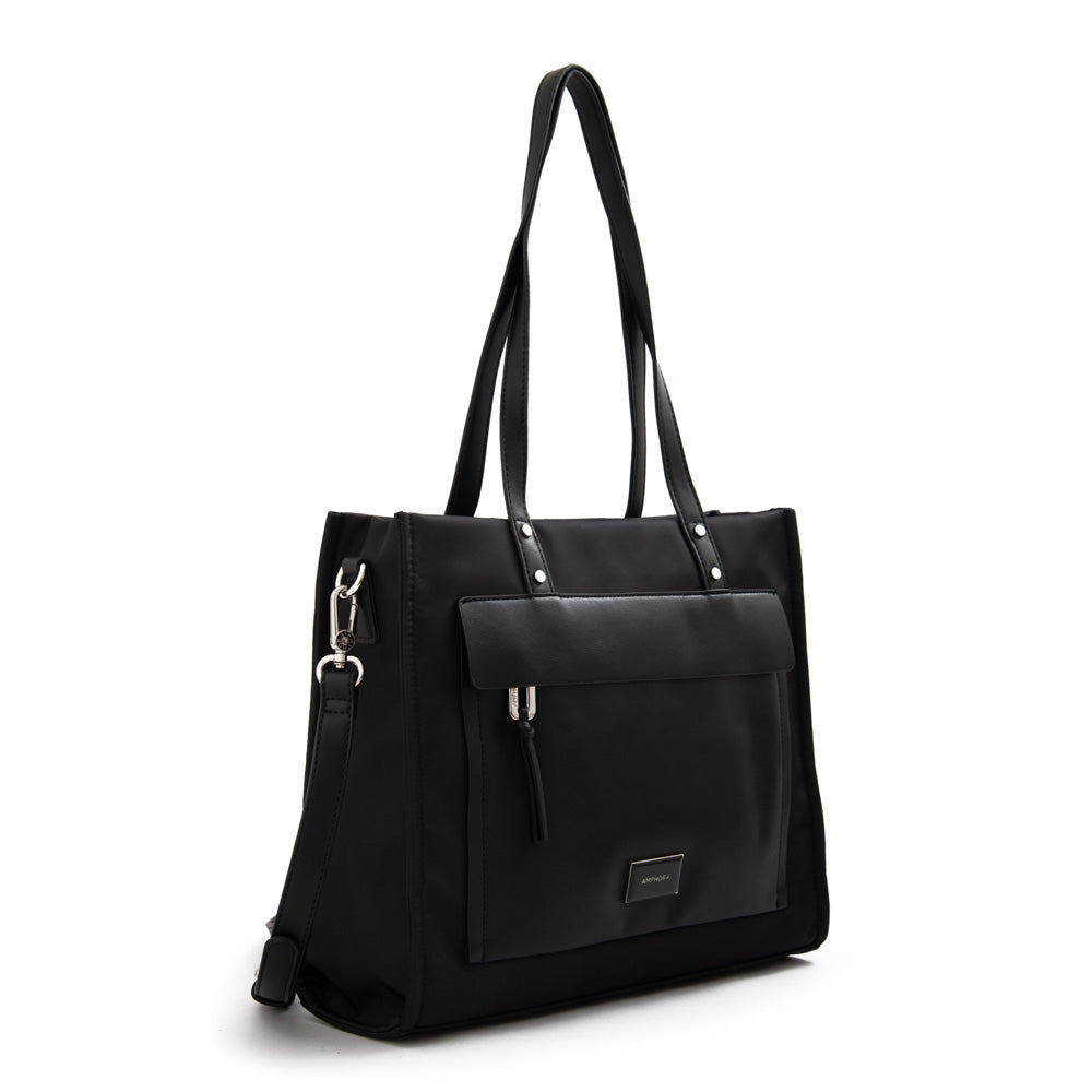Cartera tote mediana praga negro