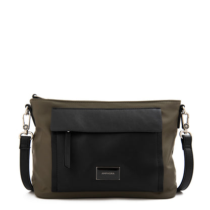 Cartera Bandolera mediana praga verde oliva