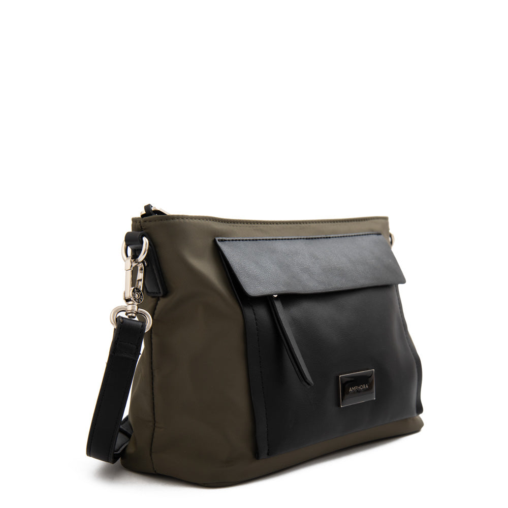 Cartera Bandolera mediana praga verde oliva