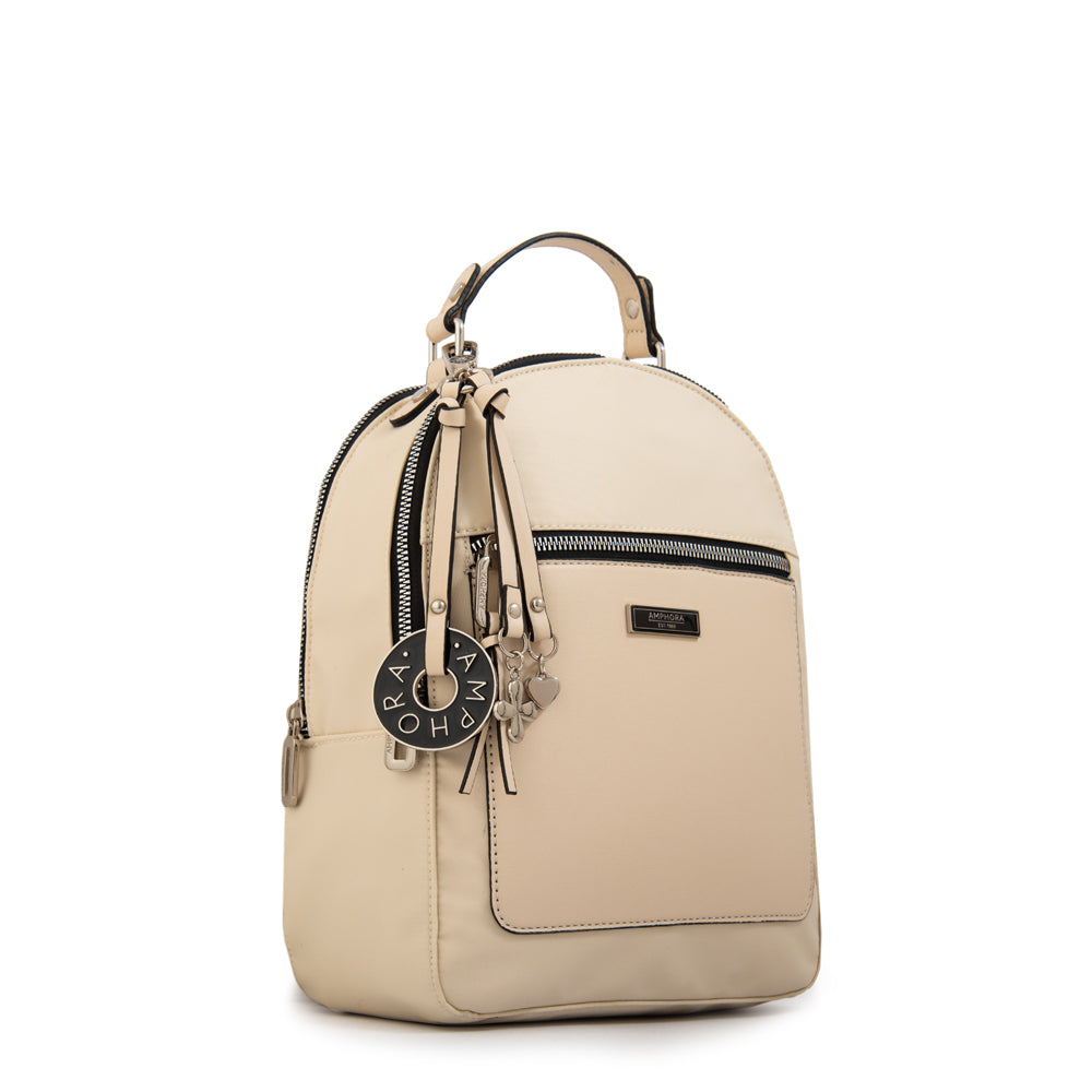 Mochila mediana london blanco crudo