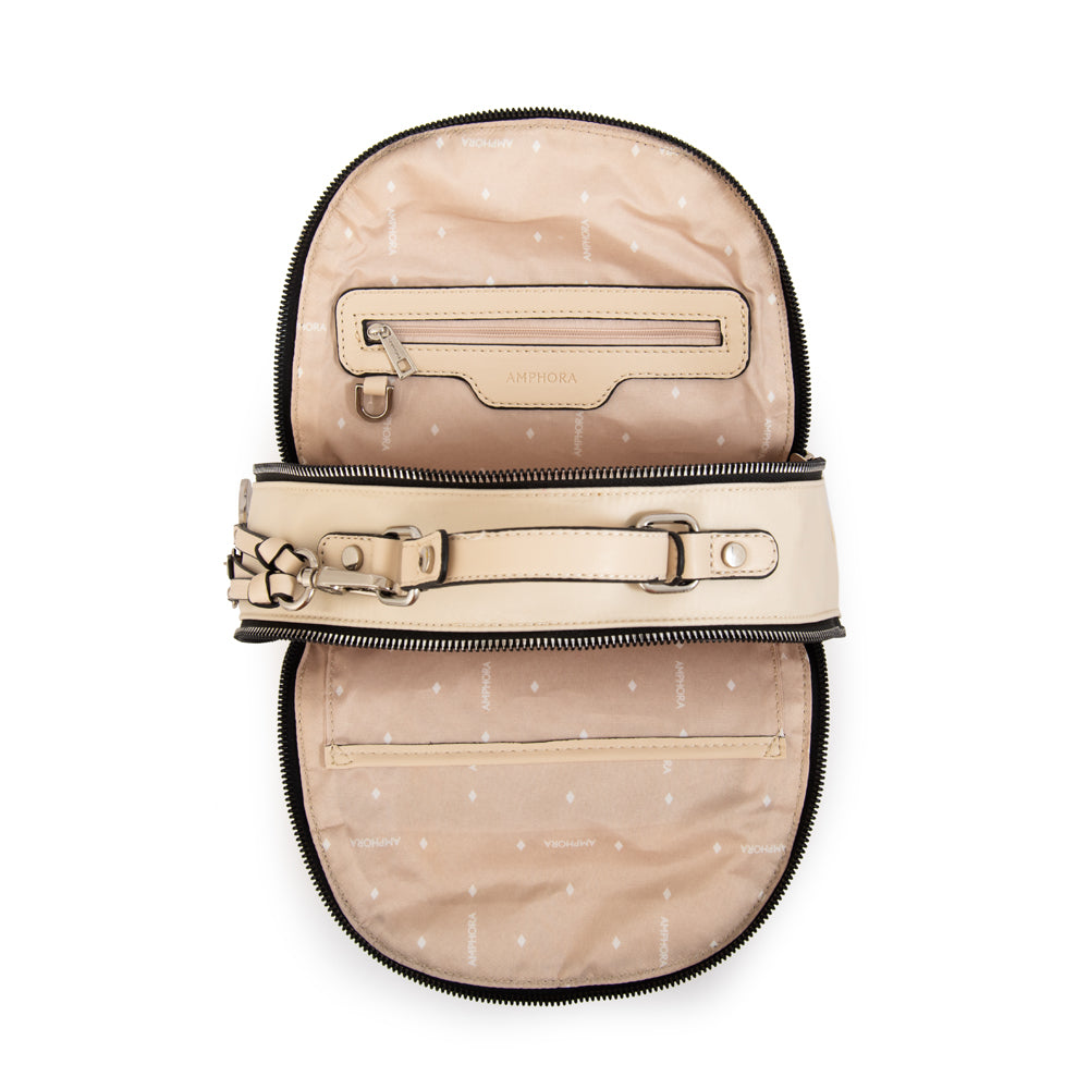 Mochila london mediana blanco crudo