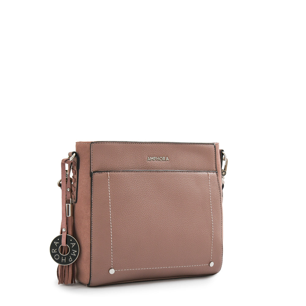 Cartera bandolera etiopia mediana rosa viejo