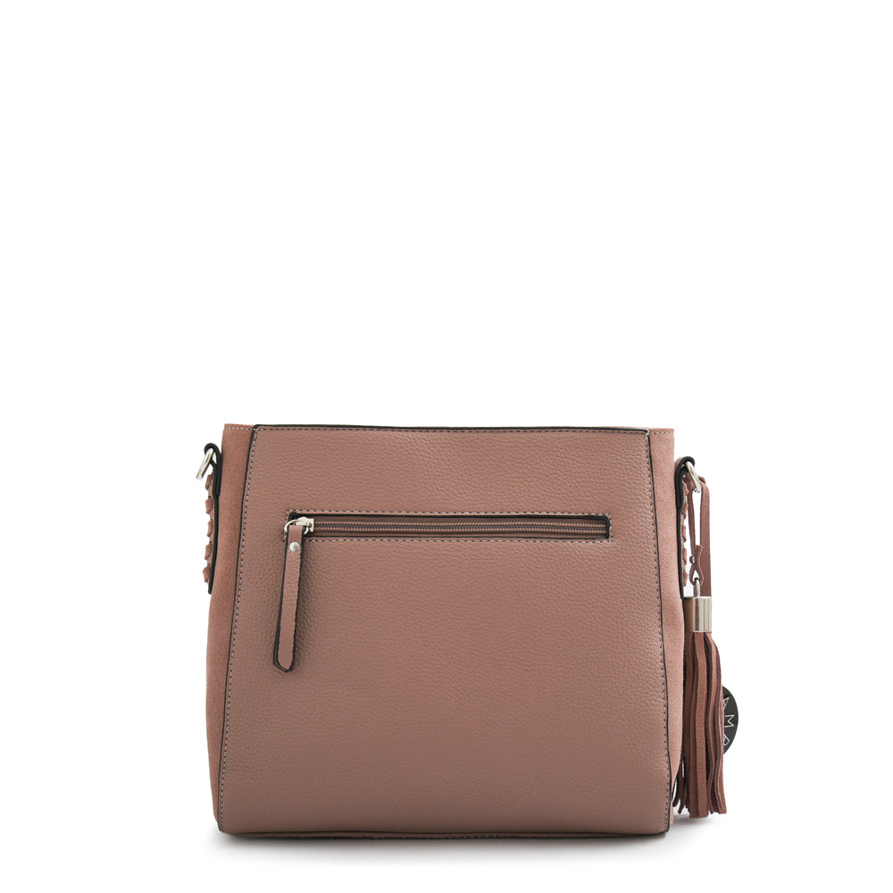 Cartera bandolera etiopia mediana rosa viejo