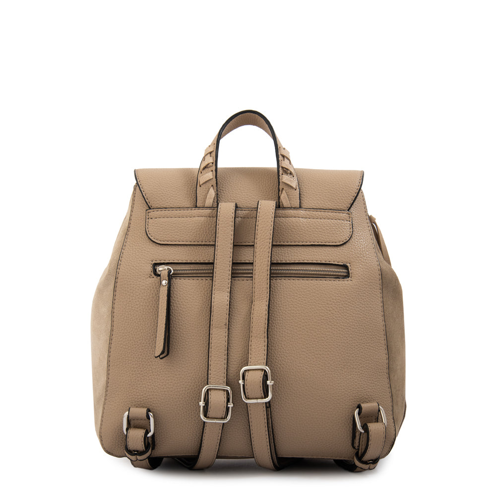 Mochila con tapa etiopia mediana taupe
