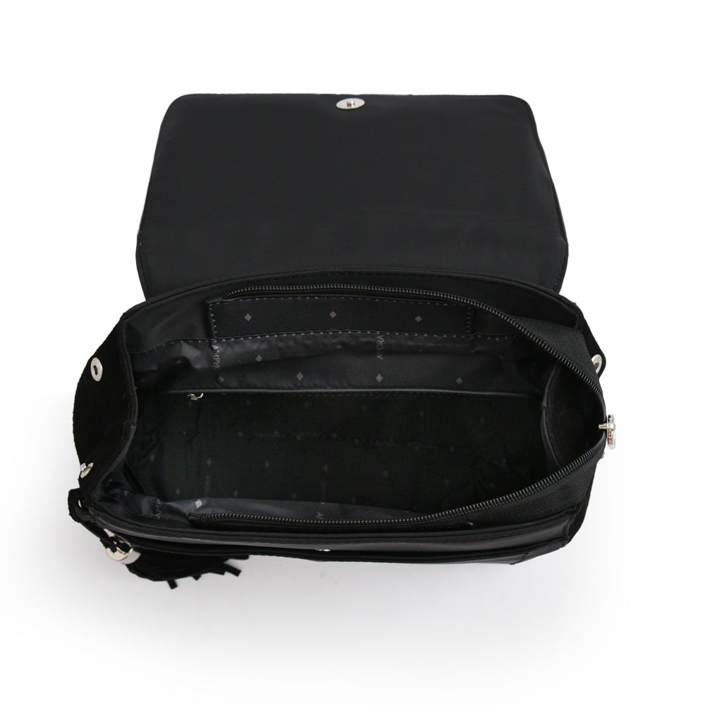 Mochila con tapa etiopia mediana negro especial