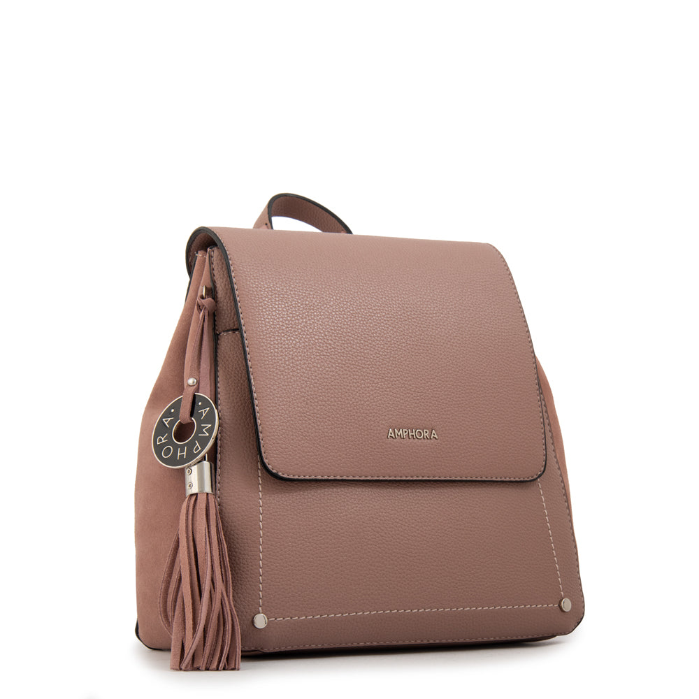 Mochila con tapa etiopia mediana rosa viejo