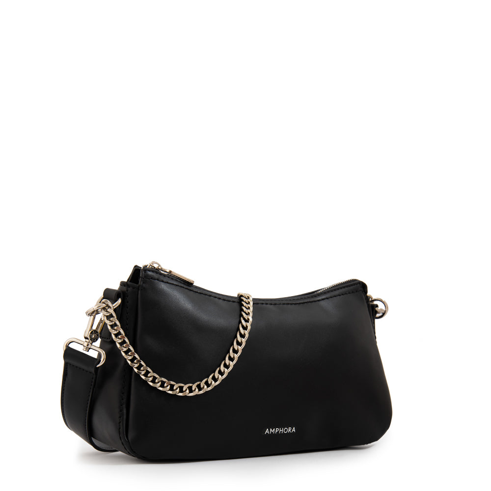 Cartera corte oval bonnie mediana negro