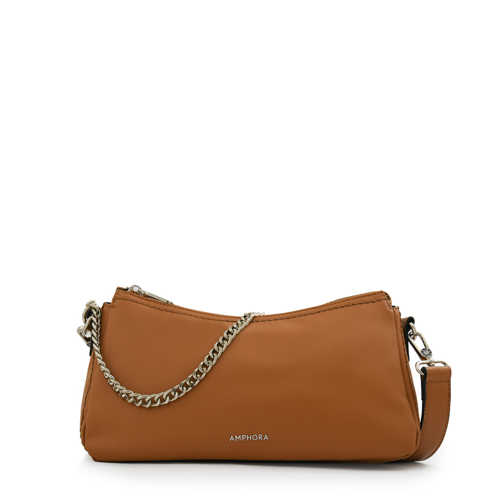 Cartera corte oval bonnie mediana camel
