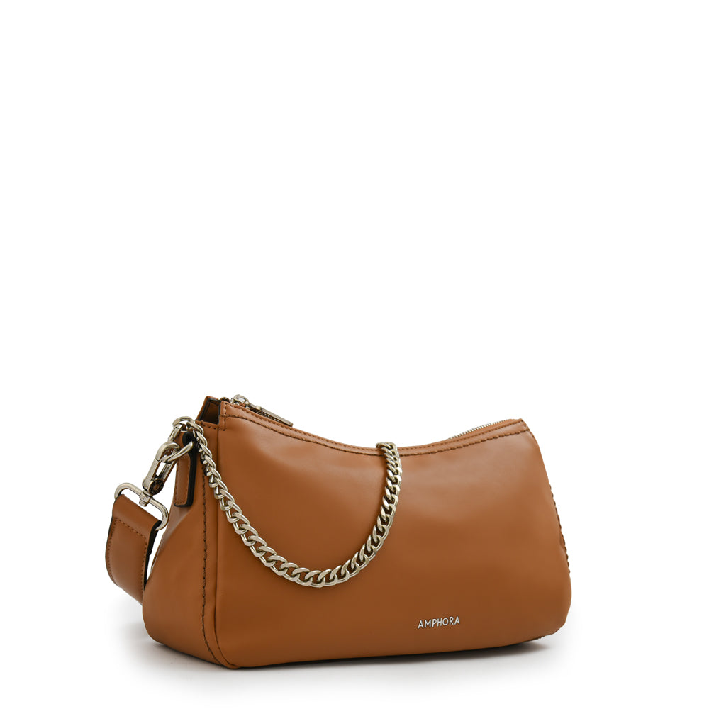 Cartera corte oval bonnie mediana camel