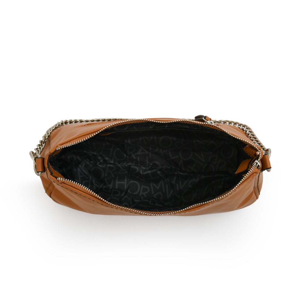 Cartera corte oval bonnie mediana camel