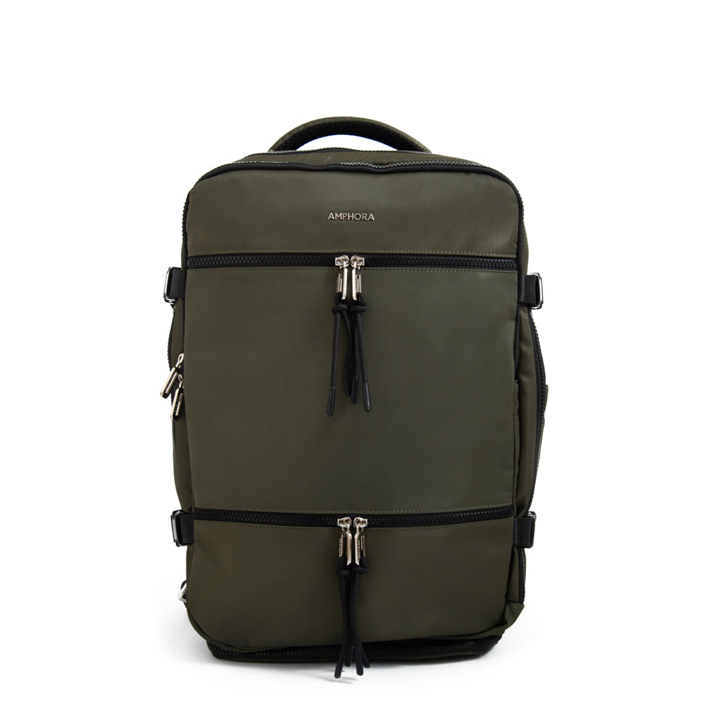 Mochila travel con tapa grande vesta verde oliva