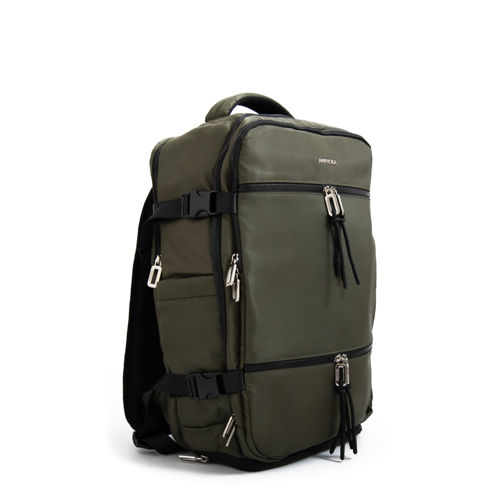 Mochila travel con tapa grande vesta verde oliva