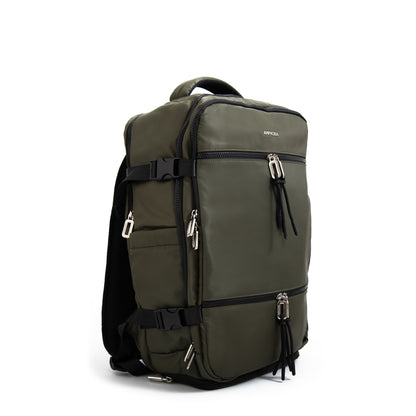 Mochila travel con tapa grande vesta verde oliva