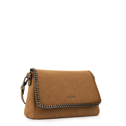 Cartera Bandolera con tapa mediana maya café