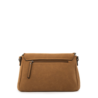 Cartera Bandolera con tapa mediana maya café