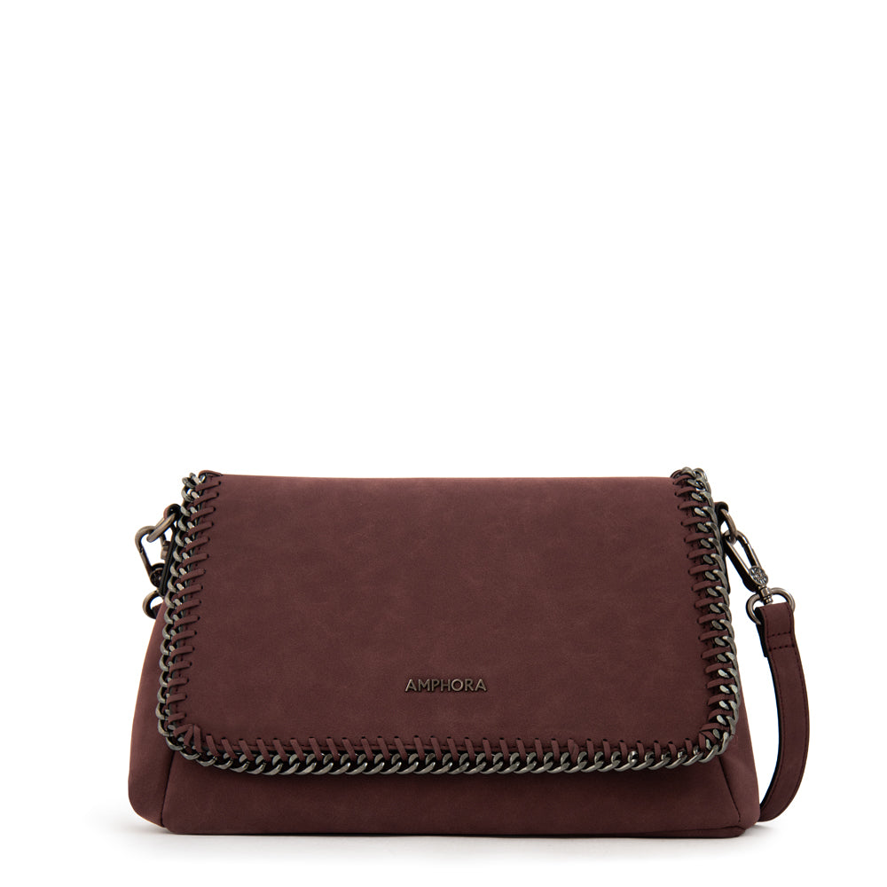 Cartera bandolera con tapa maya mediana
