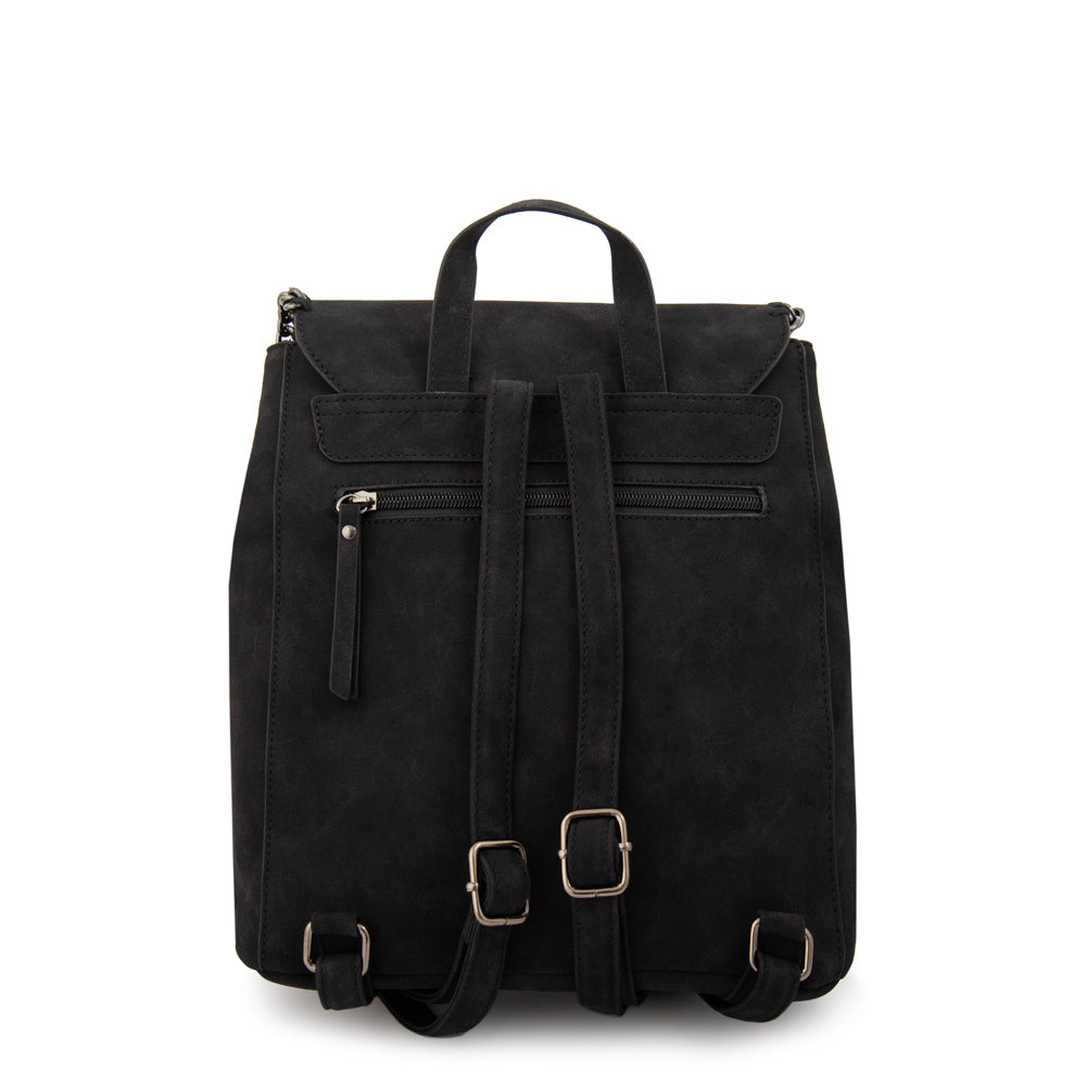 Mochila con tapa mediana maya negro