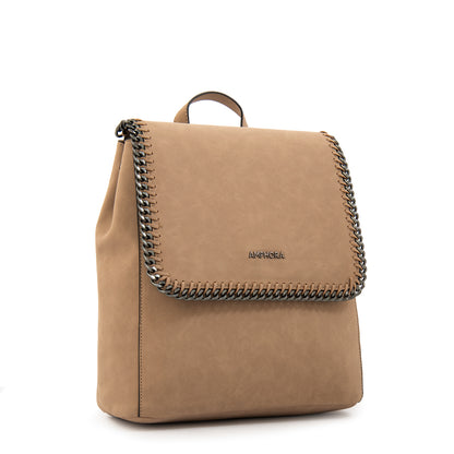 Mochila con tapa maya mediana taupe