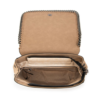 Mochila con tapa maya mediana taupe