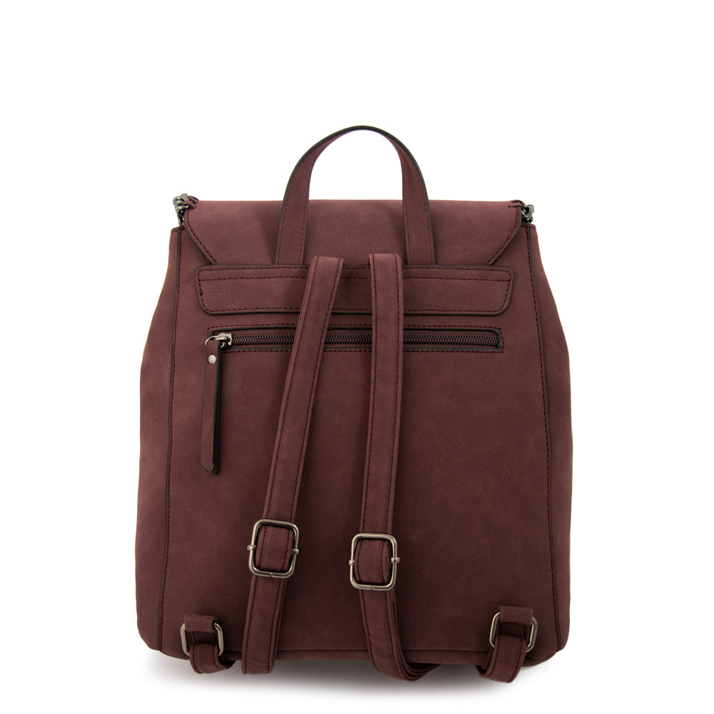 Mochila con tapa maya mediana burdeo