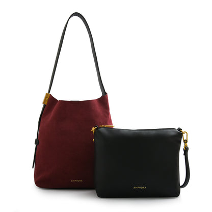 Cartera Corte Recto mediana brisy burdeo