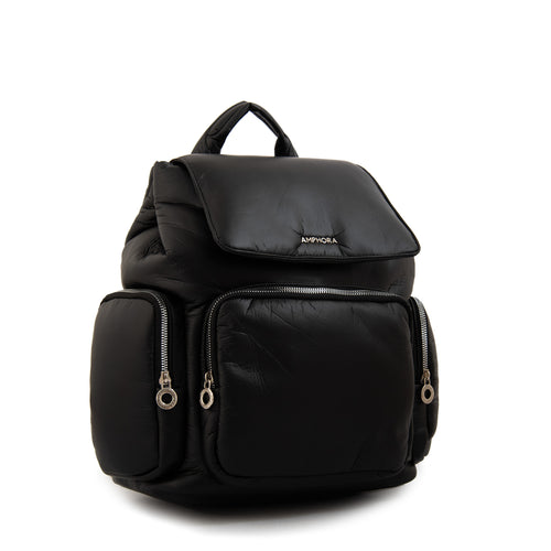 Mochila con tapa jenifer mediana negro
