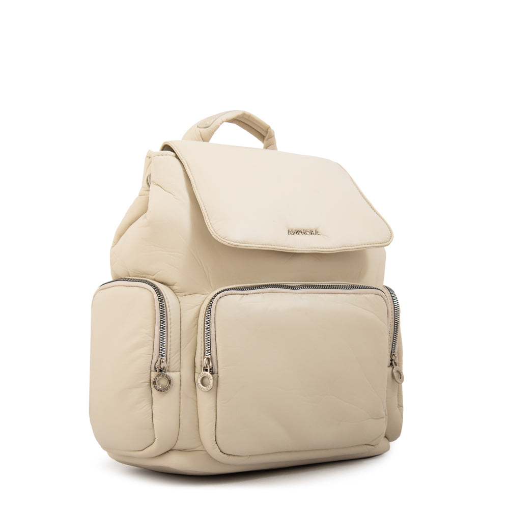 Mochila con tapa jenifer mediana blanco crudo