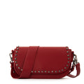 Cartera bandolera con tapa pequeña nicola rojo oscuro