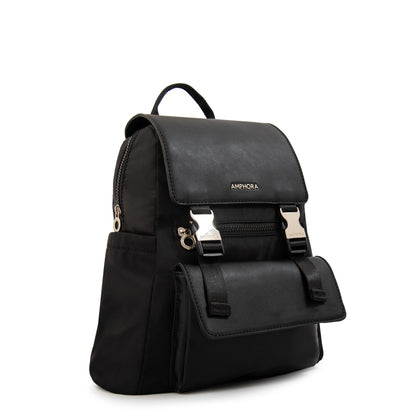 Mochila con tapa lois mediana negro