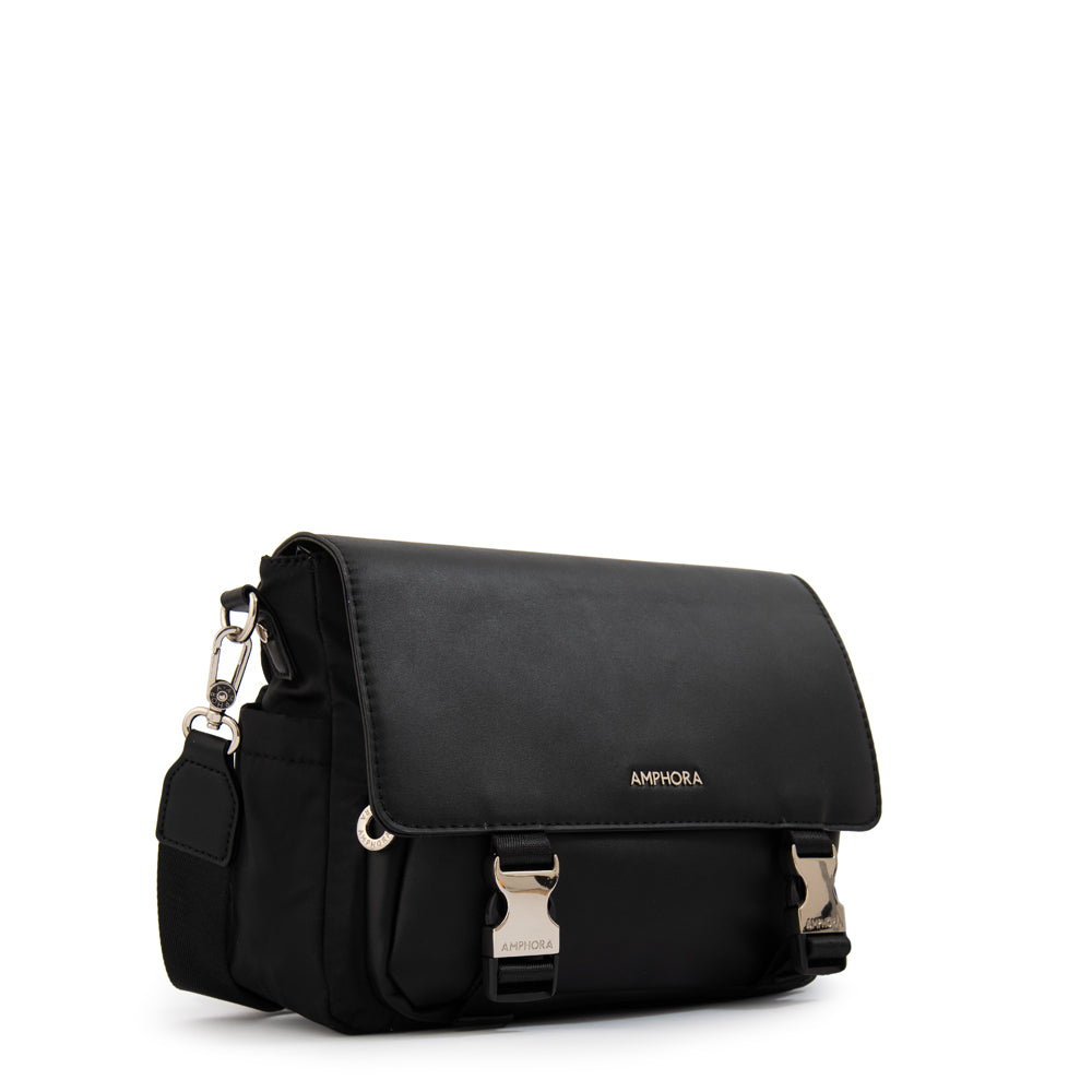 Cartera Bandolera con tapa lois mediana negro