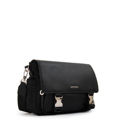 Cartera Bandolera con tapa lois mediana negro