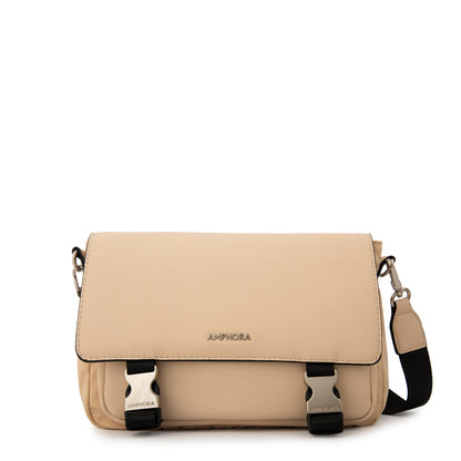 Cartera Bandolera con tapa lois mediana beige