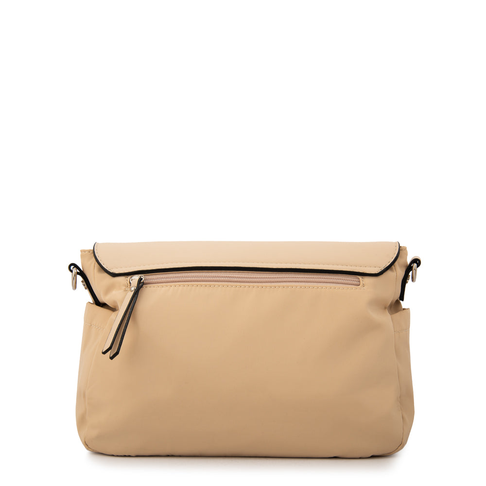 Cartera bandolera con tapa lois mediana beige