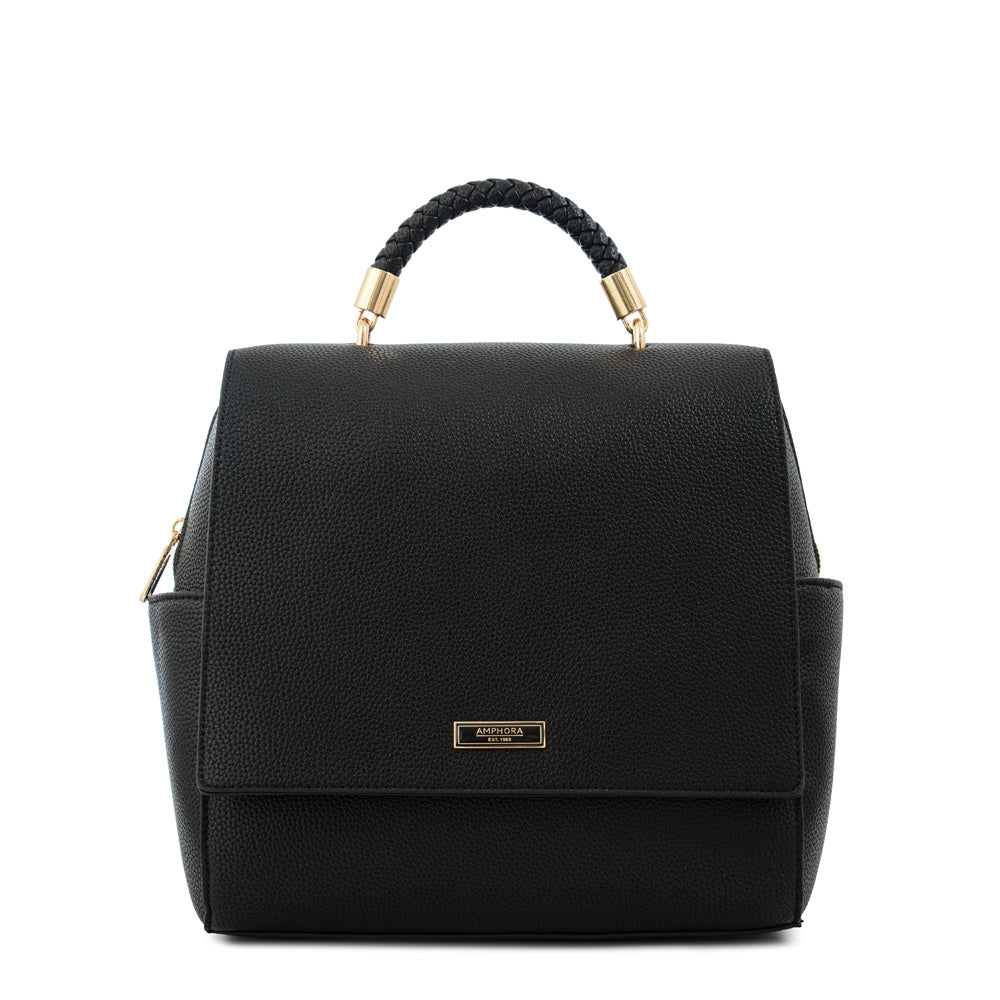 Mochila con tapa rosy mediana negro