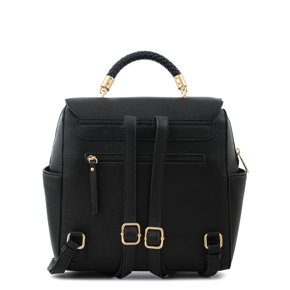 Mochila con tapa rosy mediana negro