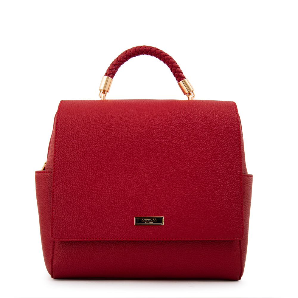 Mochila con tapa rosy mediana rojo