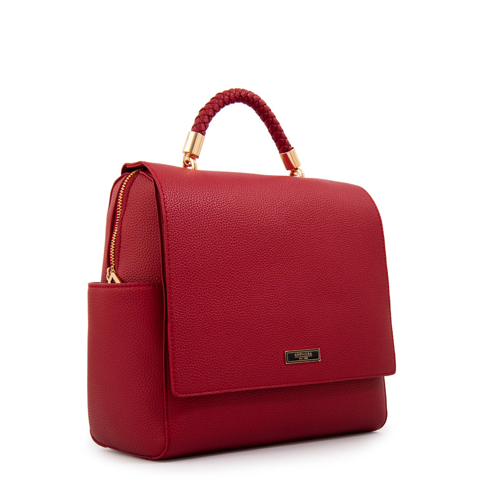 Mochila con tapa rosy mediana rojo